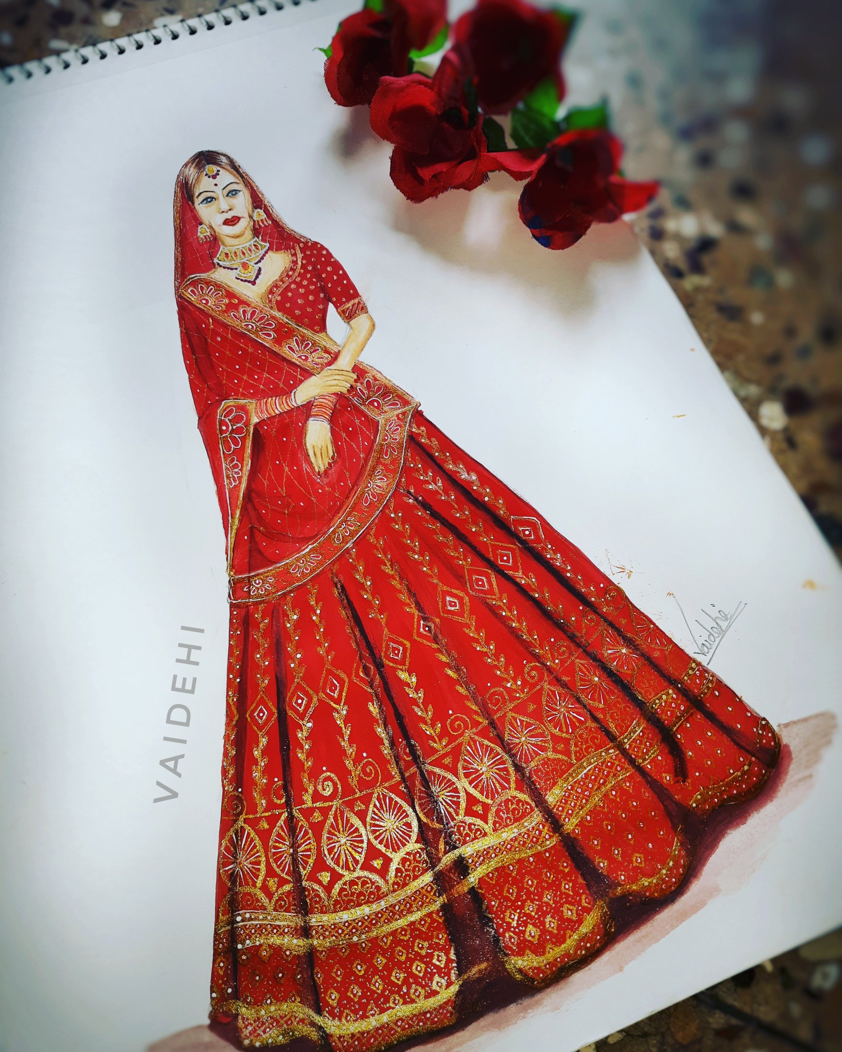 Lehenga illustration hotsell
