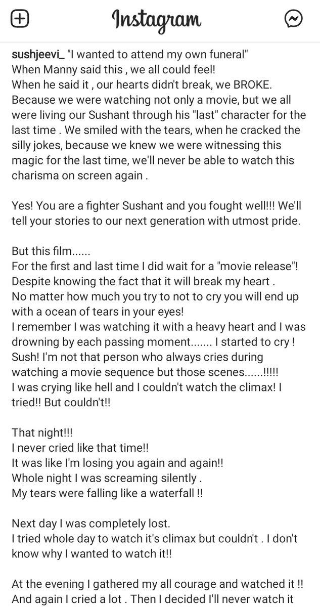 BeTheRare's tweet photo. These dailogues .....
This climax.......
And Sush you 💔
#DilBecharaDay 

SSR As Manny Won World
And 
SSR As Manny broke us 💔 https://t.co/A9L5MEDZn8