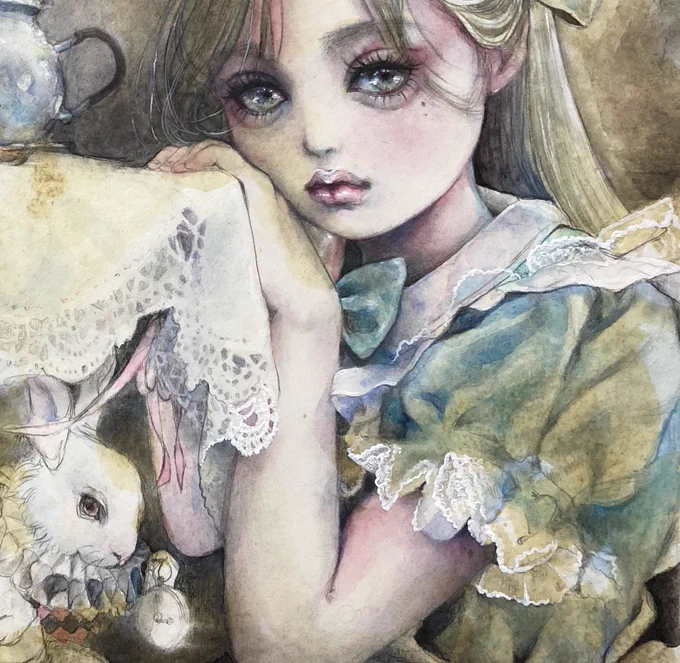 「ちょっどだけよ〜」が発動してしまい、大好きなレースをちょっとだけフライイングで描いている所。
ち、ちょっとだけですって💦 