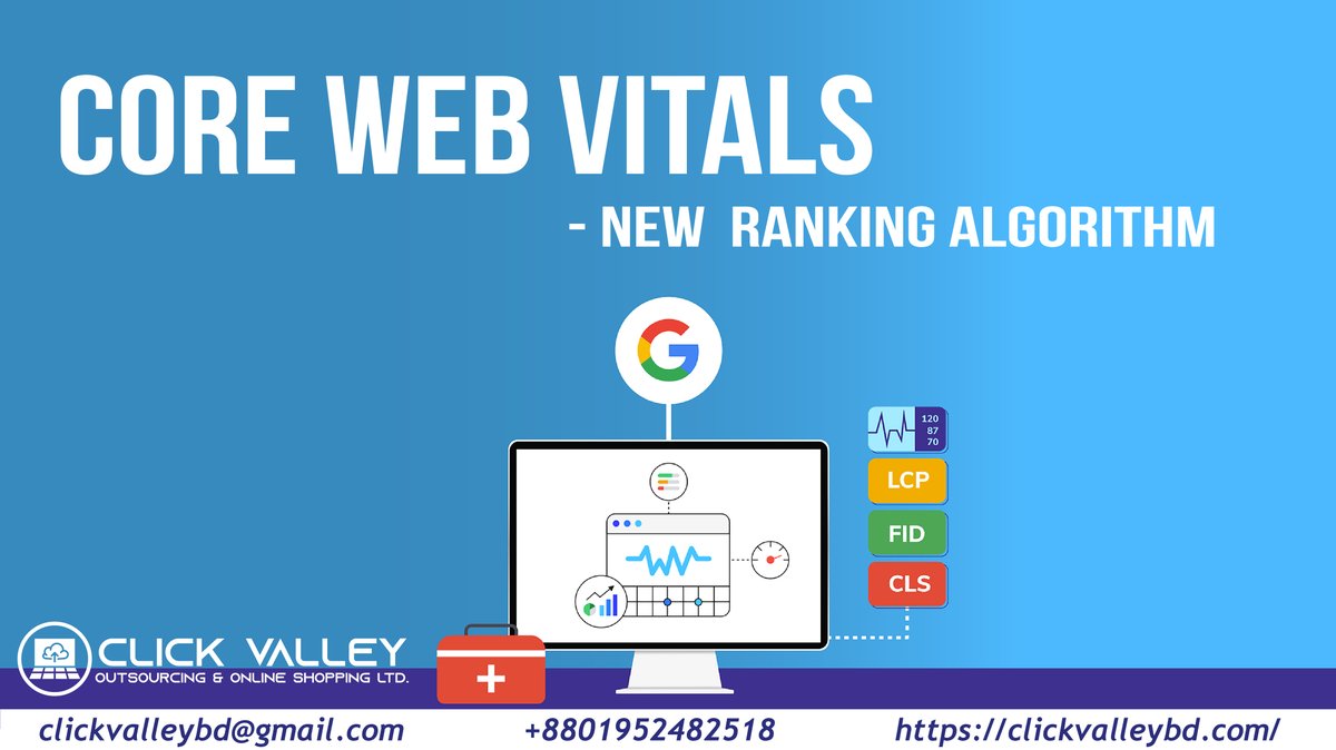 ClickValleyBd's tweet image. #CoreWebVitals
Google announced a new #rankingalgorithm designed to judge web pages based on how users perceive the experience of interacting with a web page. Core Web Vitals include
• real-world
• user-centered metrics
• interactivity
• the stability of content as it loads