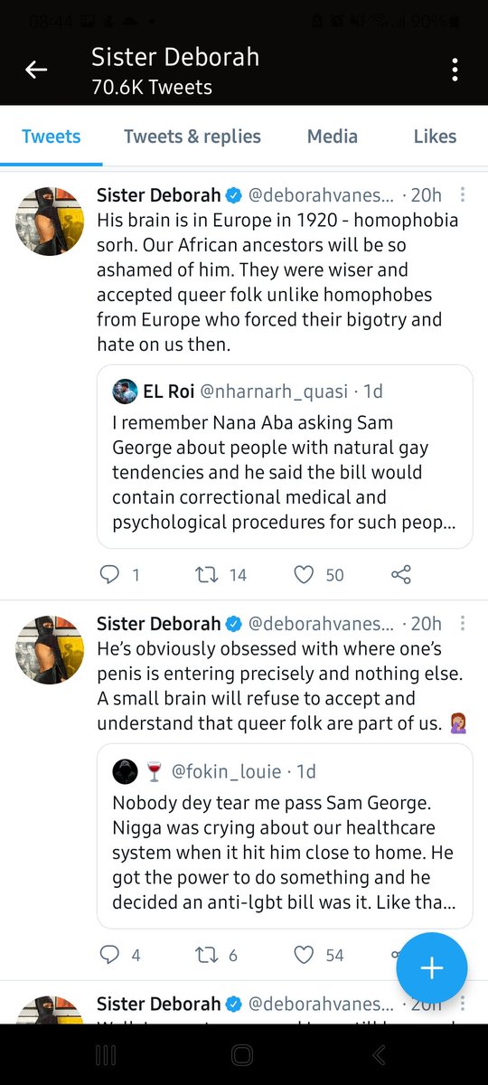 samgeorgegh's tweet image. Now you claim you were deceived? By who exactly? And you claim not to have attacked me personally? What were you drinking when you posted these then? Ain't nothing sexist about pointing out weak and flawed arguments fueled by misplaced emotions.