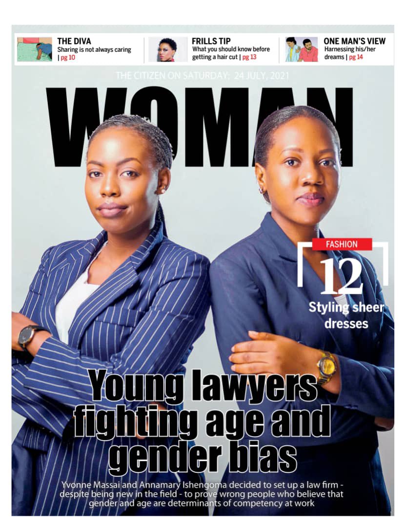 TheCitizenTz's tweet photo. Meet two young incredible lawyers Yvone Massai & @annamaryishe bent on dispelling the misguided belief that competence in the legal field is determined by age and gender.
Grab your copy of #thecitizen today to read the full story inside our weekend #WomanMagazine https://t.co/A0z98mDAWt
