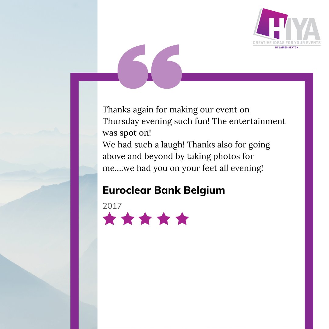 ⭐⭐⭐⭐⭐  

Receiving amazing feedback like these, make a very happy HIYA Team! 😁😁 

#eventmanagement #testimonials