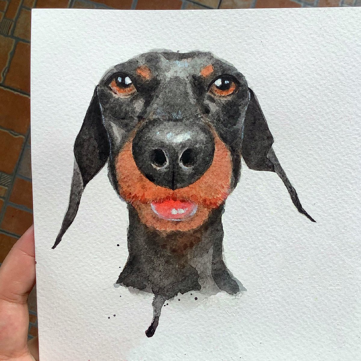 jorytart's tweet photo. Cutie doggooo 💖 @loulouminidachs #Art #ArtPH #WatercolorPH #Watercolor #Dachshund https://t.co/aDtH0jIuzO