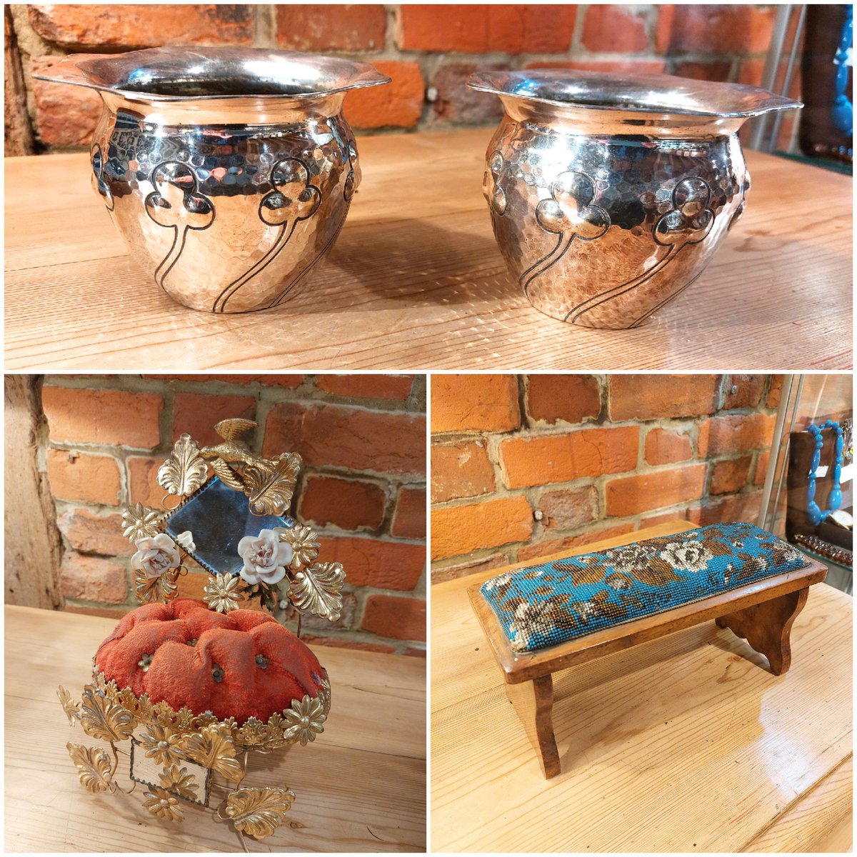 eversleybarn's tweet photo. #mappinandwebb #edwardianstool #beadworkstool #weddinggift #continentalantiques #silverplatedjardineres #mappinandwebbbowls #eversleybarnantiques https://t.co/B9XTjKjbOZ
