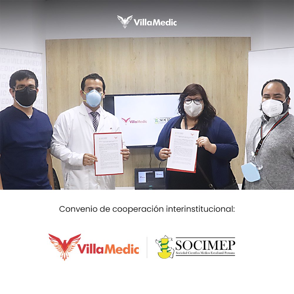 VillamedicGroup's tweet photo. CONVENIO Villamedic - SOCIMEP
En la academia estamos contentos de poder trabajar juntos a la sociedad de estudiantes de medicina del Perú @SOCIMEP y así lograr lo que nos propusimos en nuestra fundación , el poder aportar en la mejora de la formación médica Peruana. https://t.co/kWeZBvwWNU