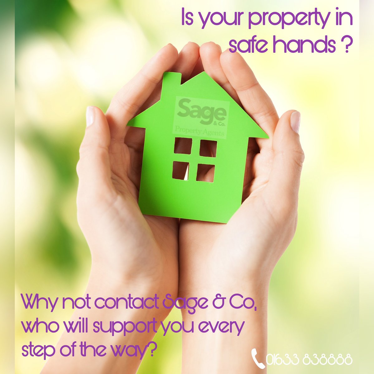 🏡💜 Are you looking to sell your property? 

🏡💜 Need an EXPERIENCED agent to help?

🏡💜 Do you want to be guaranteed HIGH QUALITY service? 

The team at Sage &amp; Co are here to make the selling process as stress-free as possible for you!🦉✨

01633 838888 📞