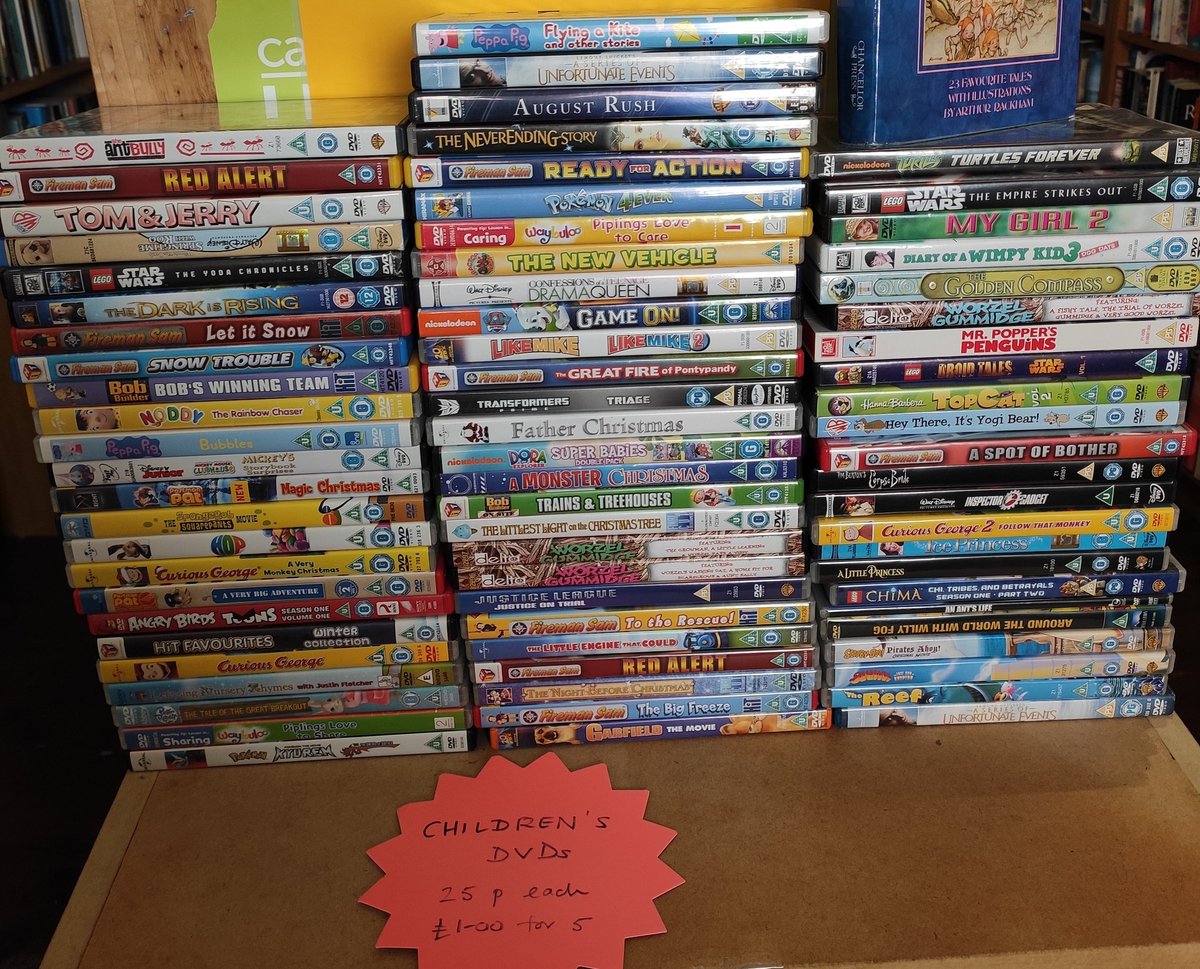 Children's dvds 25p each or 5 for £1! Keep the kids entertained this summer while giving to your local charity 😊