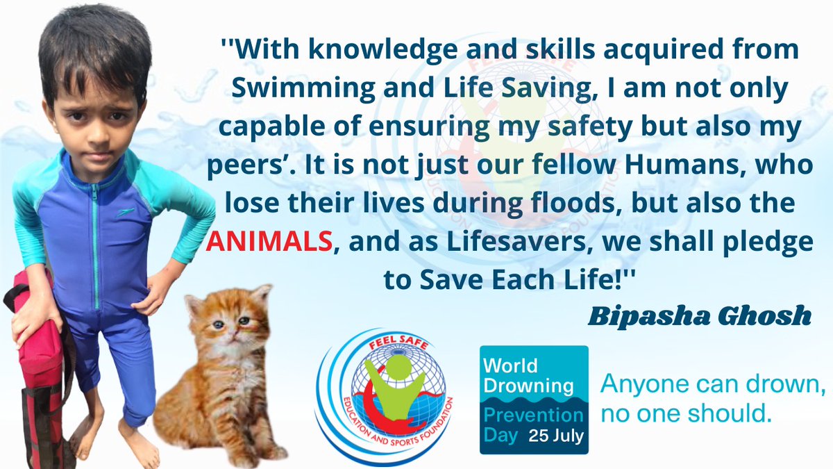 FeelSafeEducat1's tweet photo. Anyone Can Drown
Each Life is Important !
#who
#drowningprevention
#waterrescue
#swimming
#Life_Saving
#eachoneteachonesaveone
#eachlifematters
@RNLI
@WHO @rlsscw @RLSSUK @RLSSCanada https://t.co/pRRnbSY4Ib