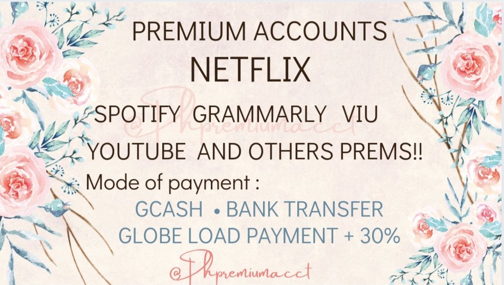 premiumsacctph's tweet image. Seller since 2019 • Open Hours 8am - 10pm 

💌 Direct Message to avail 💌

Check @Transactproofs for the proofs &amp;amp; feedback✅

Check @Ph_premiumacct for listed other premiums✅

• For Rush order / Concern / Backup Account
Telegram : @Phpremiumacct

• Premium rules @instructiins
