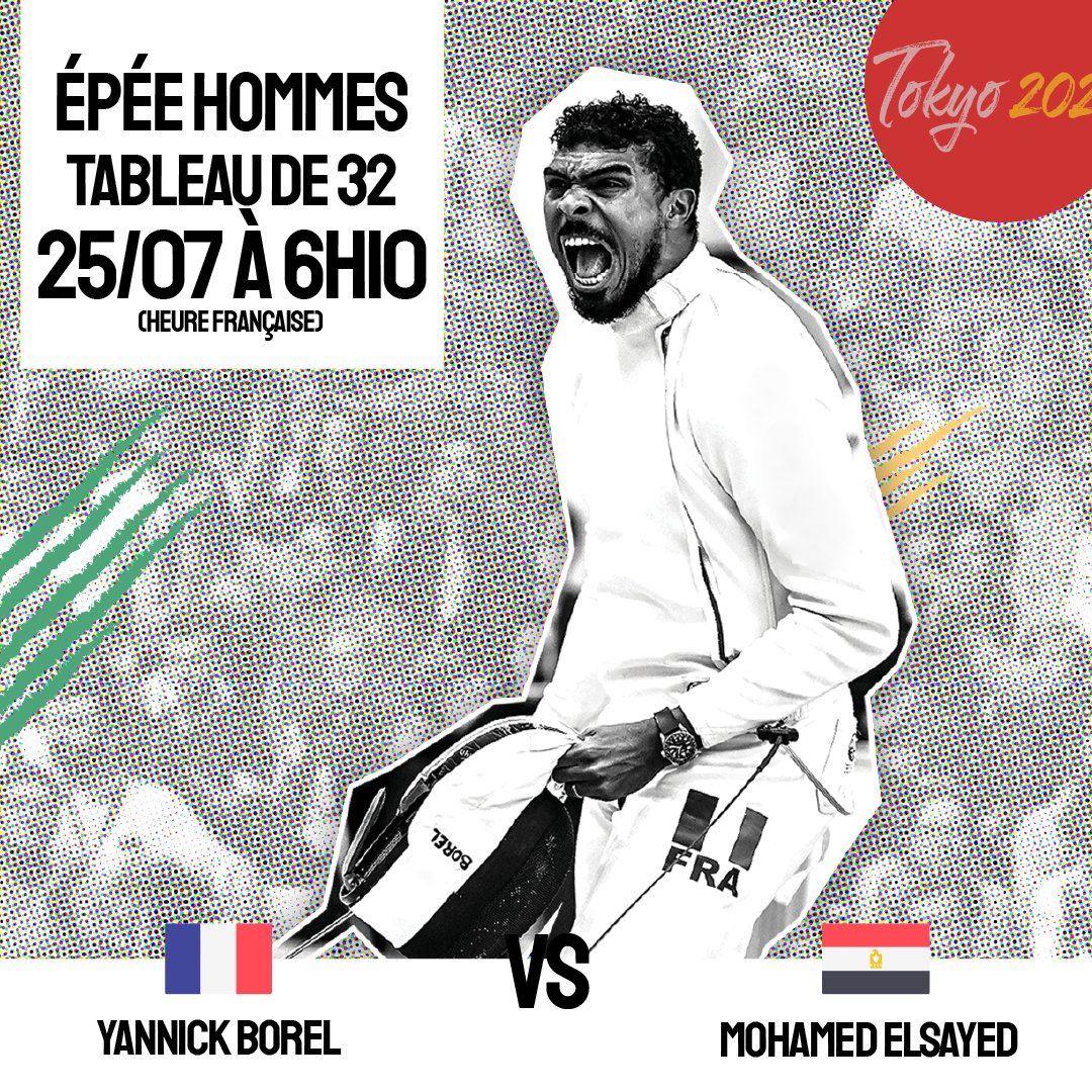 🔔 On connaît les adversaires des épéistes français pour leurs premiers assauts demain !
Nous les retrouveront en piste à partir de 5h20 (heure 🇫🇷) pour le tableau de 32 !

On règle nos réveils ? 😉

#Tokyo2020 #Fencing #JeuxOlympiques 
<a href="/EquipeFRA/">Equipe France</a>