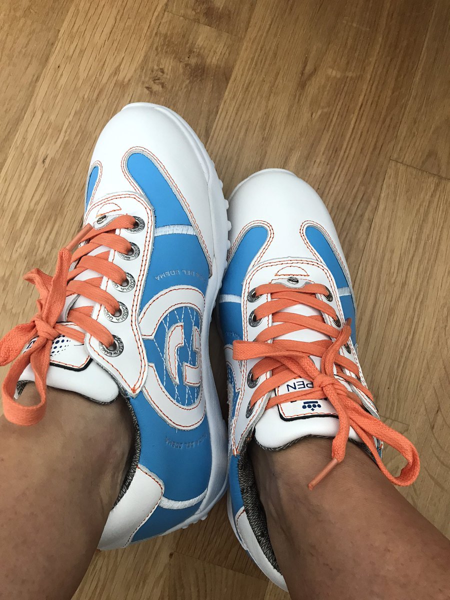 I’m in love! In love with my new <a href="/Ducadelcosma_/">Duca del Cosma Official</a> golf shoes!  They make me smile.  Can’t wait to try them on the course. ❤️🇮🇹⛳️❤️