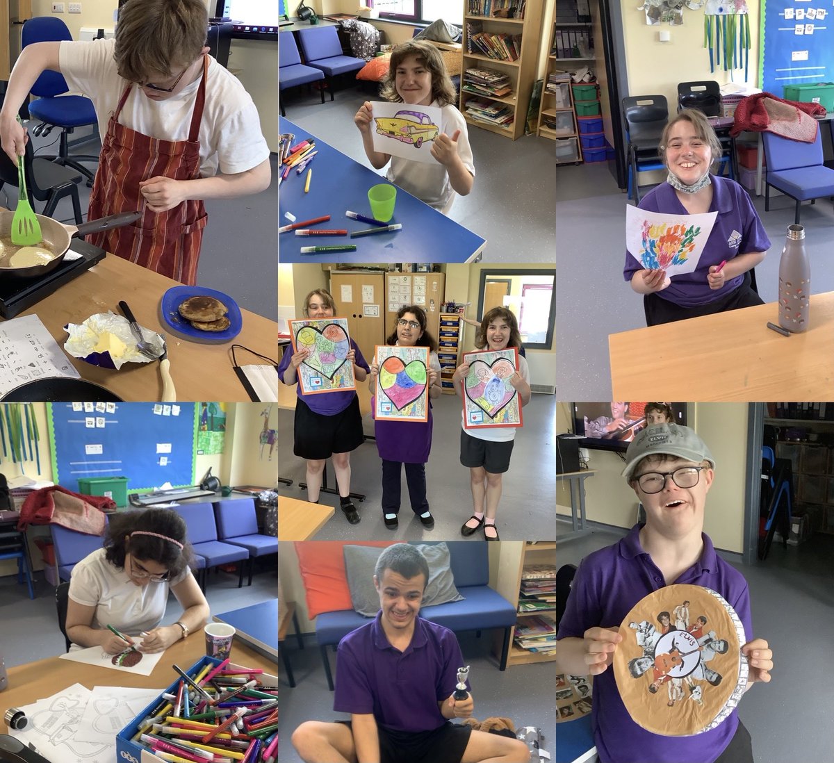 ashleaschool's tweet photo. #TeamElm have had a great @Artsmarkaward week. As well as #prom preparations for #leavers2021 this week, they also had a day of #Elvis, #Americanpancakes & art! #RockAroundTheClock https://t.co/XJZqmWGrGu