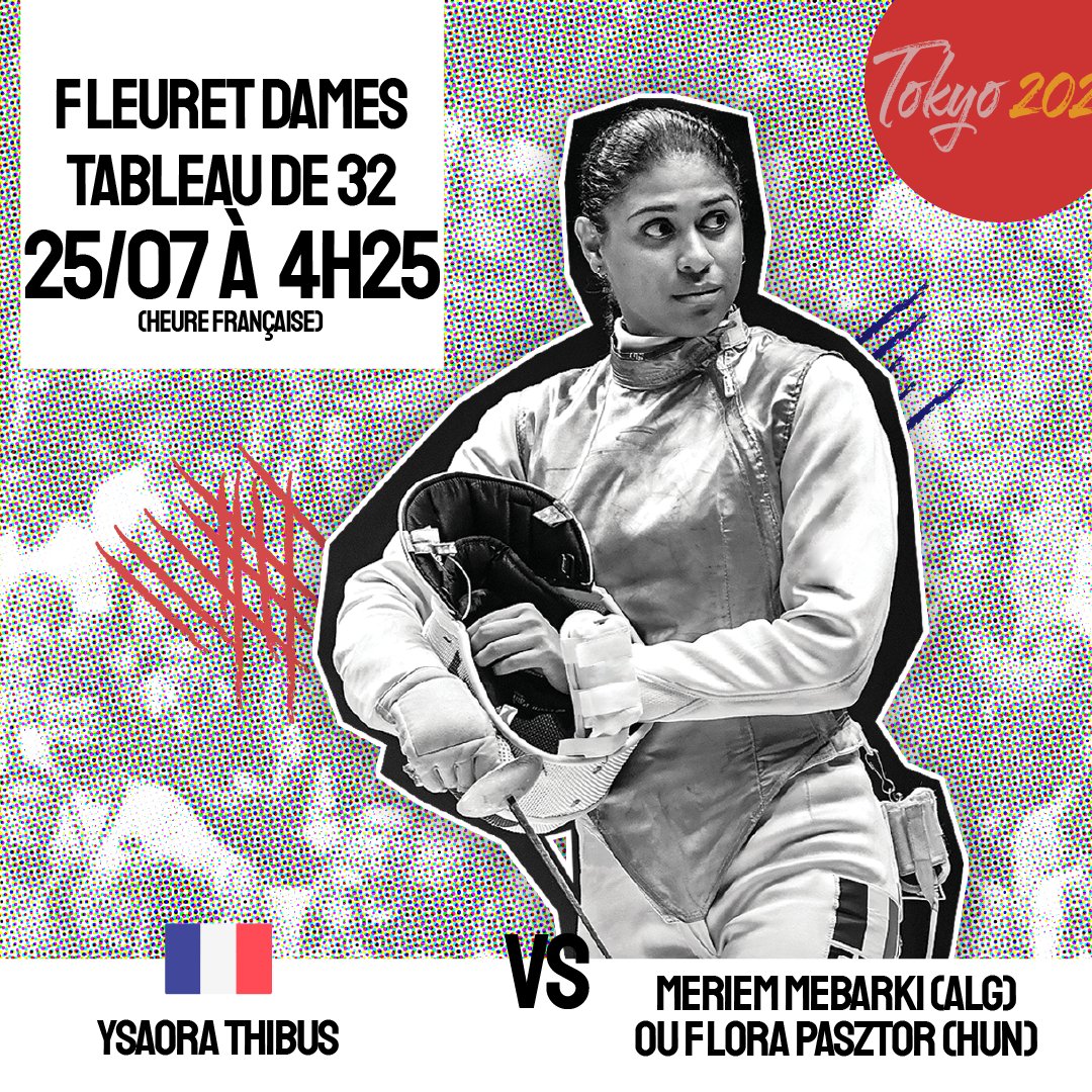 🔔 Découvrez les adversaires des fleurettistes françaises pour leur entrée en compétition demain ! 
Exemptées du T64, elles rentreront en piste à 3h25 (heure 🇫🇷) pour le tableau de 32!

TOUS DERRIÈRE ELLES ⚡

#Tokyo2020 #Fencing #JeuxOlympiques 
<a href="/EquipeFRA/">Equipe France</a>