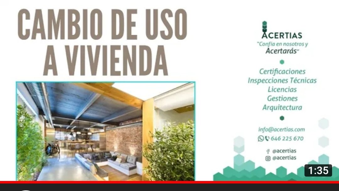 youtu.be/zKnhsX6KLao

Cómo convertir un local en vivienda en la Comunidad Valenciana. Licencia de Cambio de uso.