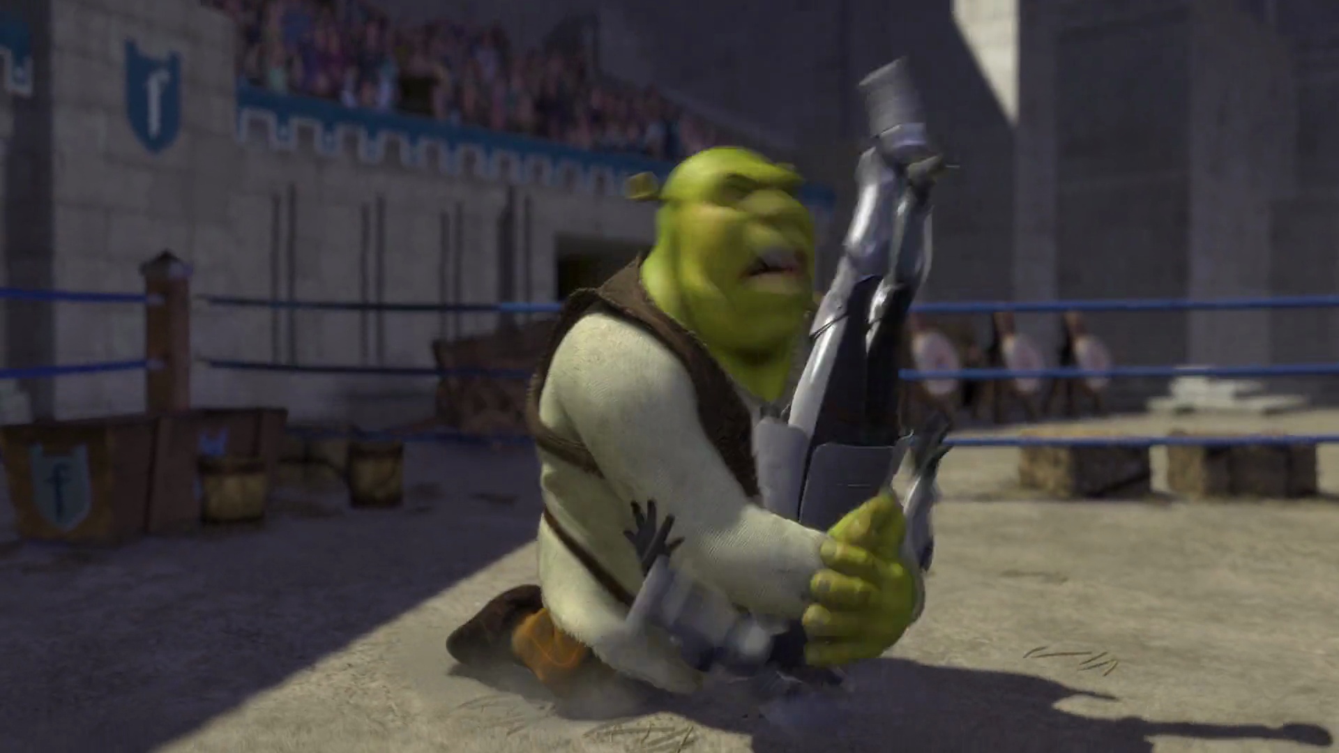 Shrek Fighting Knights