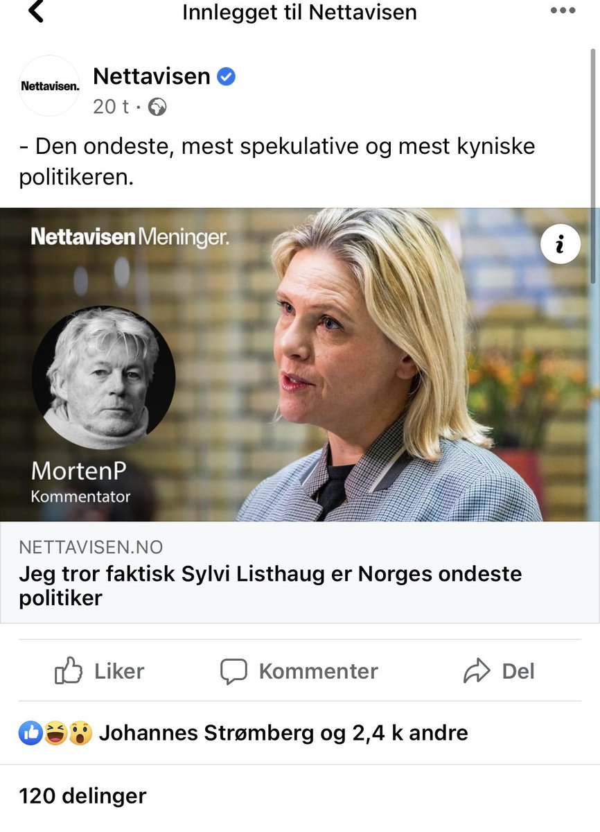 Dette er jo ikke akkurat et bidrag for å heve debattnivået og unngå ytterligere polarisering.