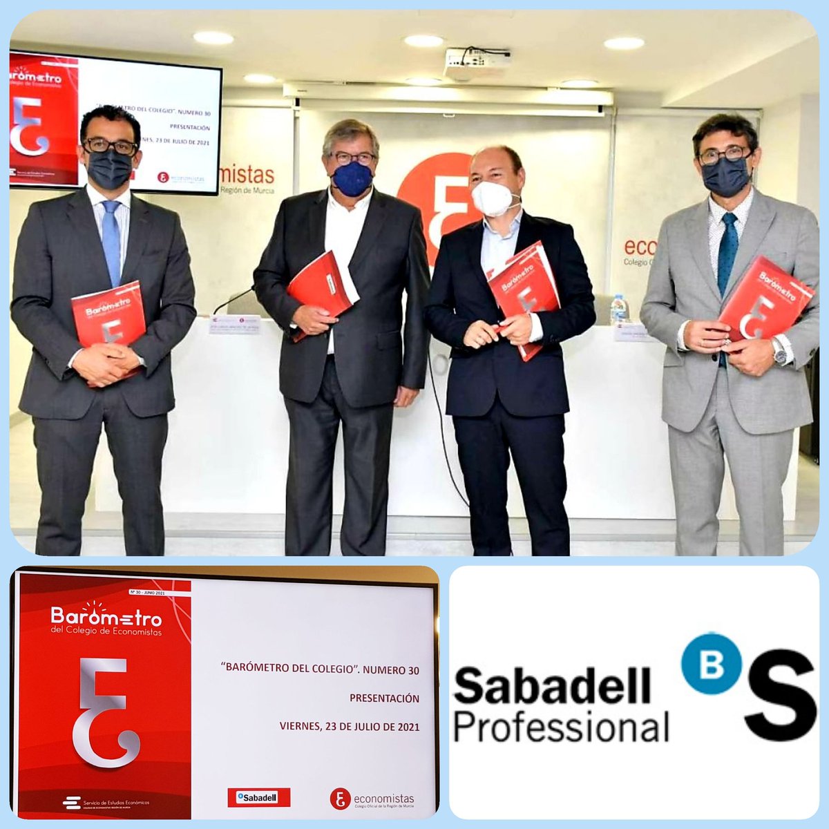 cvera7's tweet photo. @economistasrm enhorabuena por 15 años de rigurosidad en análisis económico #Murcia
30 edición #Barómetro con claves
✅ Situación económica personal
✅ Expectativas crecimiento sectores
✅ Digitalización

@BancoSabadell #EstarDondeEstés
#SomosSabadell

https://t.co/scVW5AGO2N https://t.co/dUL5hJfyXg