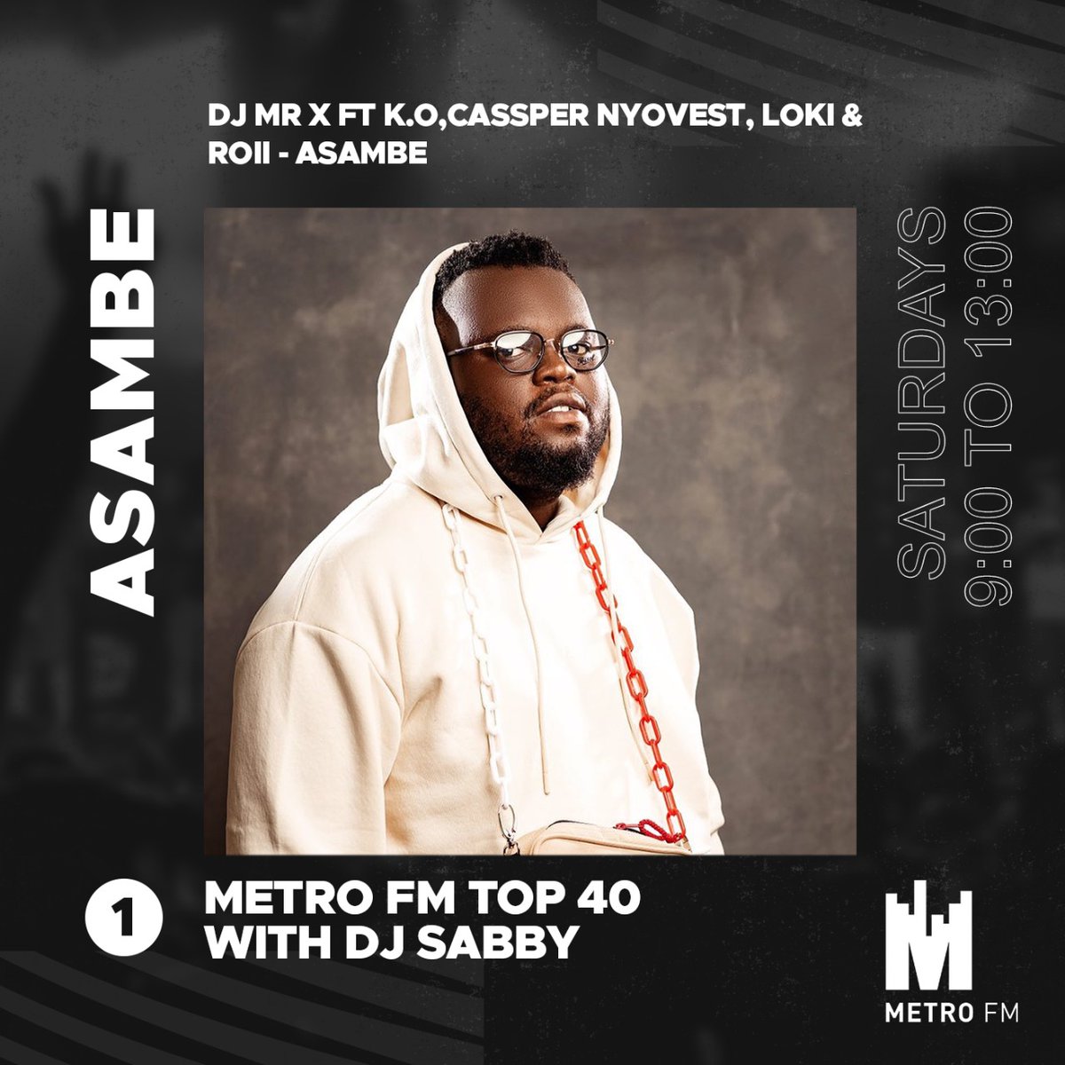 No 1: <a href="/Deejay_MrX/">DJ MR X</a> ft <a href="/MrCashtime/">K.O</a> <a href="/casspernyovest/">Don Billiato</a> <a href="/LokiOfficial/">Loki</a> Roii - #Asambe. 

After 11 weeks on the chart to eventually owning the number 1 spot. 

Congratulations Mr X.