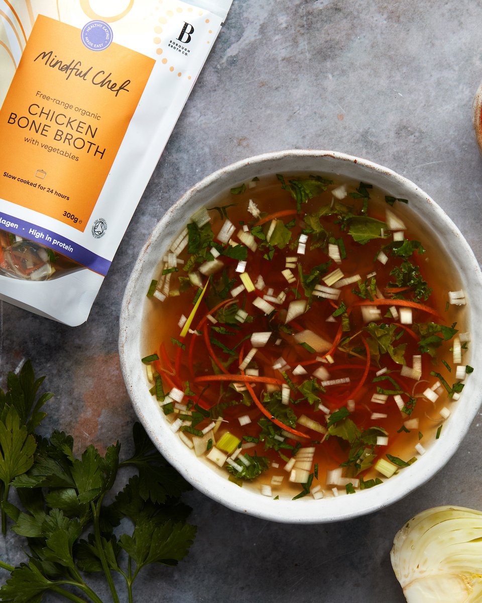 Life might seem like it's back at 100mph 🏎️💨 so slow down with a #slowcooked #organic broth 🍲 Soothing, protein-rich &amp; oh so good for you. Cook with it, sip it, or even pop some noodles in it 👌 Stock up in your account or at shop.mindfulchef.com #MindfulChef <a href="/boroughbrothco/">Borough Broth Co</a>