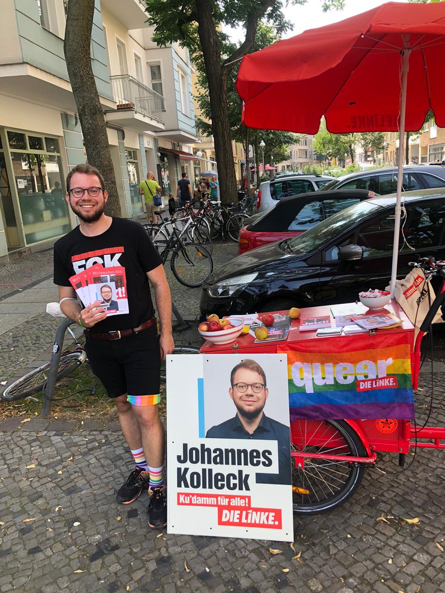 JKolleck's tweet photo. Erst die Arbeit im schönsten Wahlkreis für @dielinkeberlin und @dwenteignen, dann #CSD für ein weltoffenes und #queeres Berlin
#KudammFürAlle #fckafd https://t.co/VPrJmxkJAg