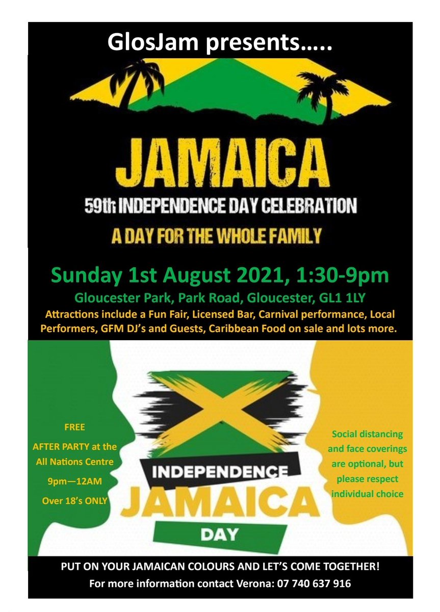 A day not to be missed for all the family Jamaica Independence Day ..get your colours on and head on down to Gloucester Park

#100DaysTogether
