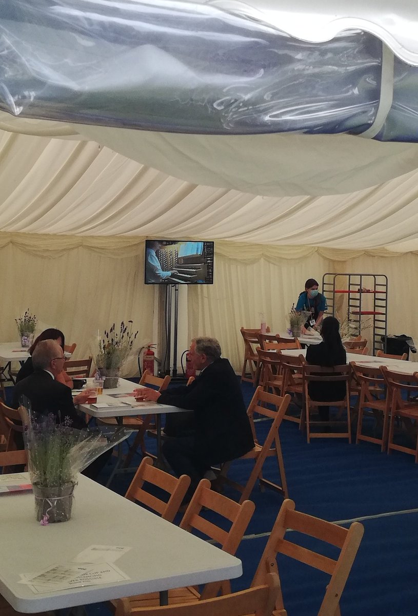 @3choirs - the only beer tent in the country where Evensong is televised instead of football/rugby - incredible