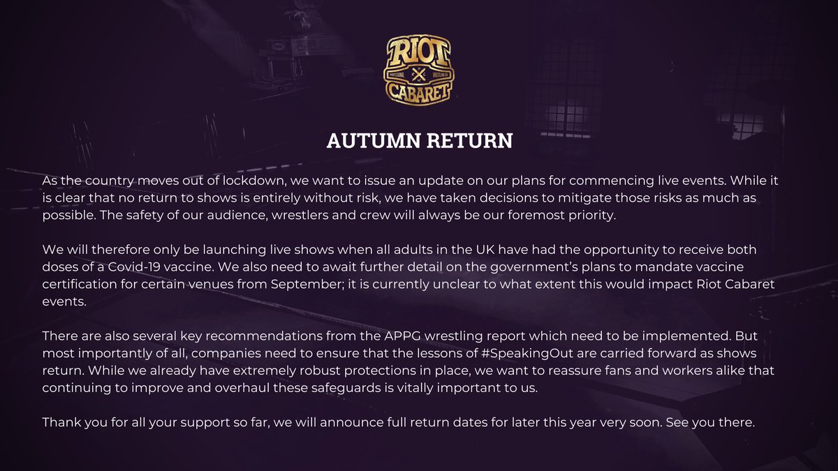RiotCabaret's tweet photo. You didn't think we'd forgotten about you...did you? https://t.co/EeCloePdT2