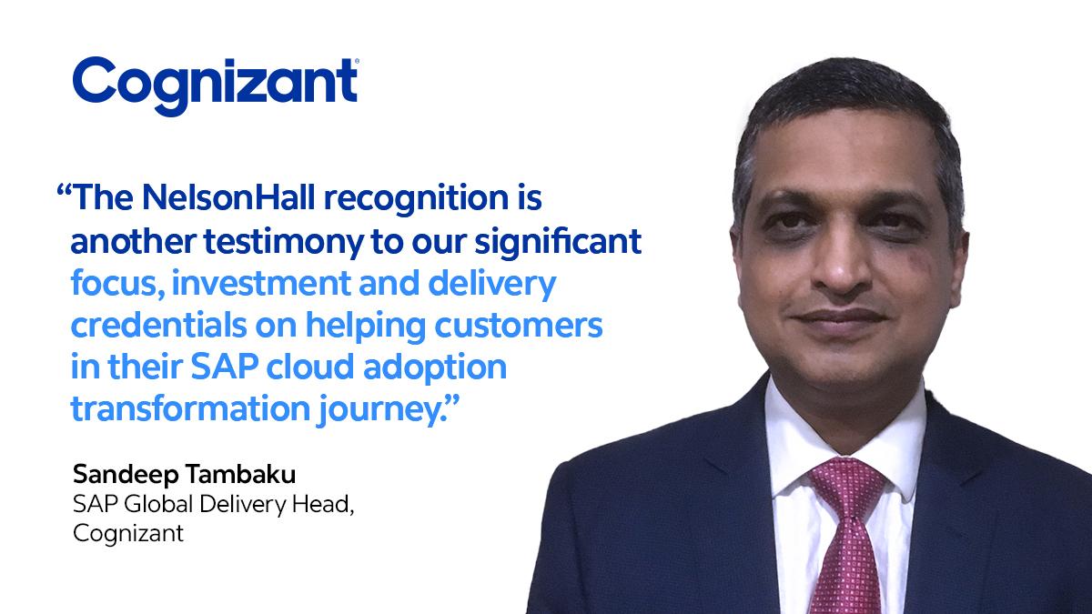 Cognizant's tweet image. We’re proud to be a Leader in S/4HANA Transformation, Legacy Migration and Cloud Adoption capabilities—a major achievement. Learn more. cogniz.at/3rExoyL 
#AnalystRecognition #SAPCloudMigration #NelsonHall #SAPLeader #SAPS4HANA