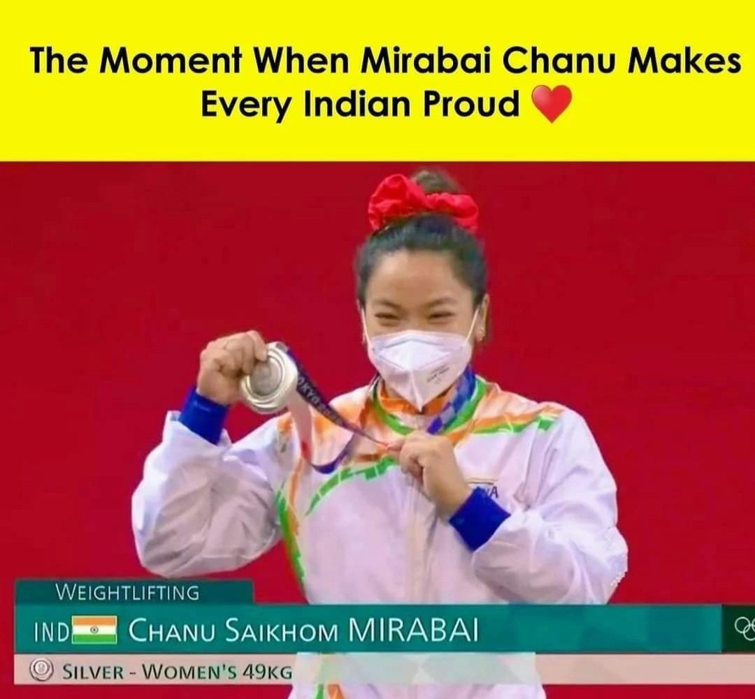 popli04's tweet photo. Proud Moment #silvermedal #MirabaiChanu #Olympics2021 https://t.co/uXNGC2jjcr