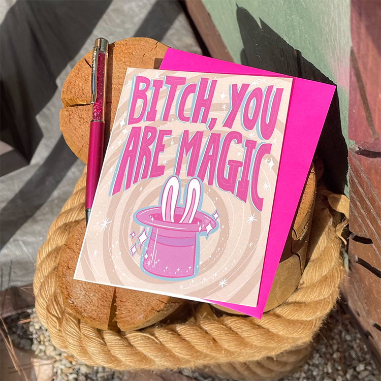 shophelloharlot's tweet photo. Now presenting! 🎩 For our next trick, a magical #greetingcard from our new collection...Tadaaaaa!!! 🐰✨Shop greeting cards at https://t.co/F1hmzmUKrn #giftshop https://t.co/Cvr8MxFeRa