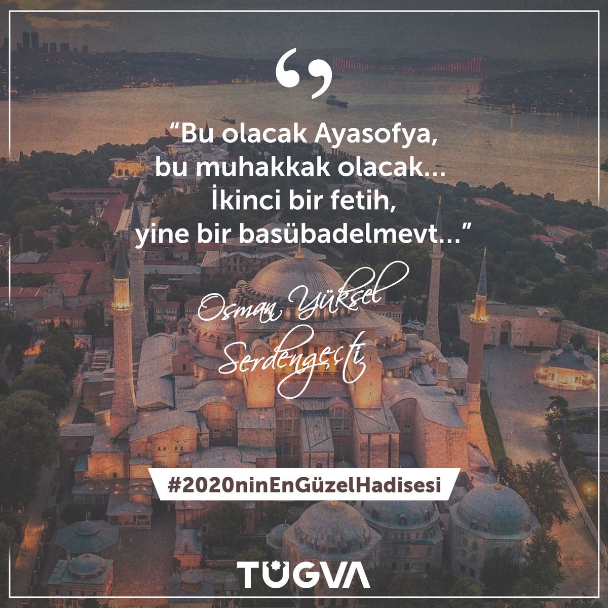86 yıl hasretle beklediğimiz, zincirlerin kırıldığı o an!

Müslümanlık için sadece mana, yalnızca manasıyla kapılarını secdeye açan o kutlu mabed...

#2020ninEnGüzelHadisesi olan Ayasofya’nın açılış yıl dönümü.