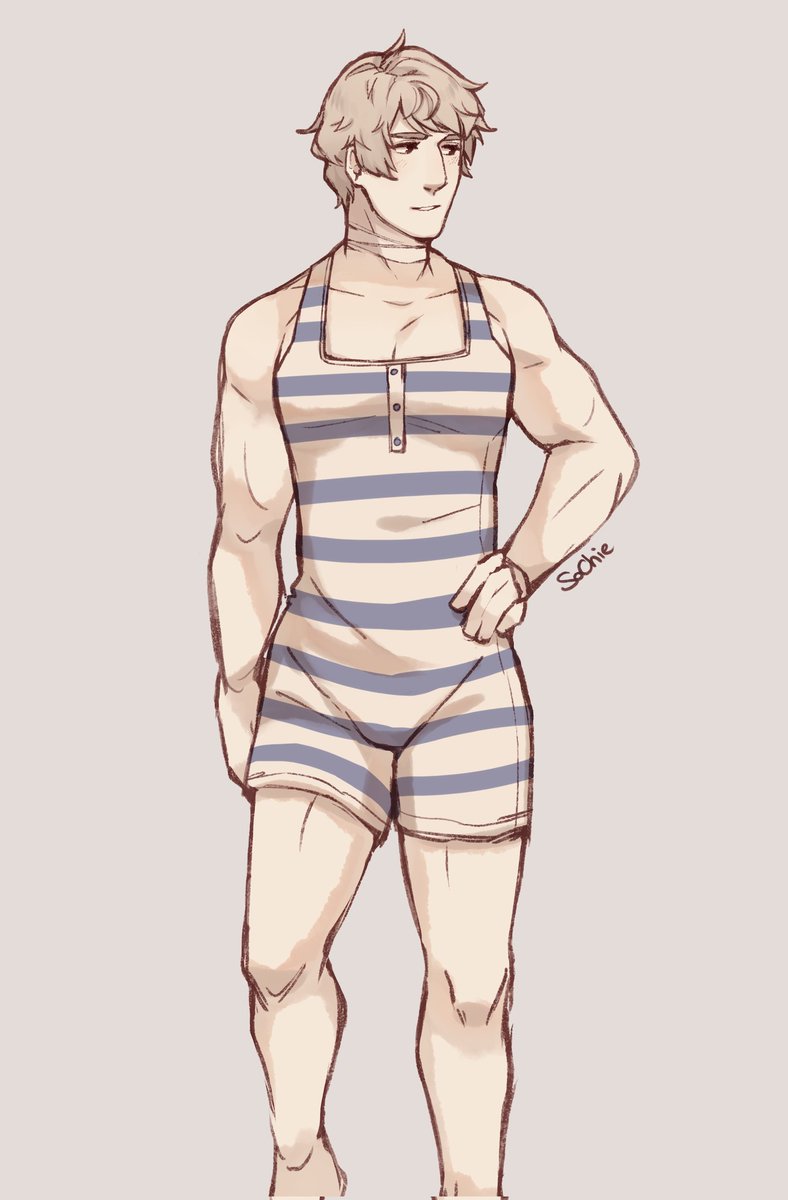 Now don't come for me...
But Ivan in an old-fashioned swimsuit

#AphRussia #Hetalia #ヘタリア #イヴァン・ブラギンスキ