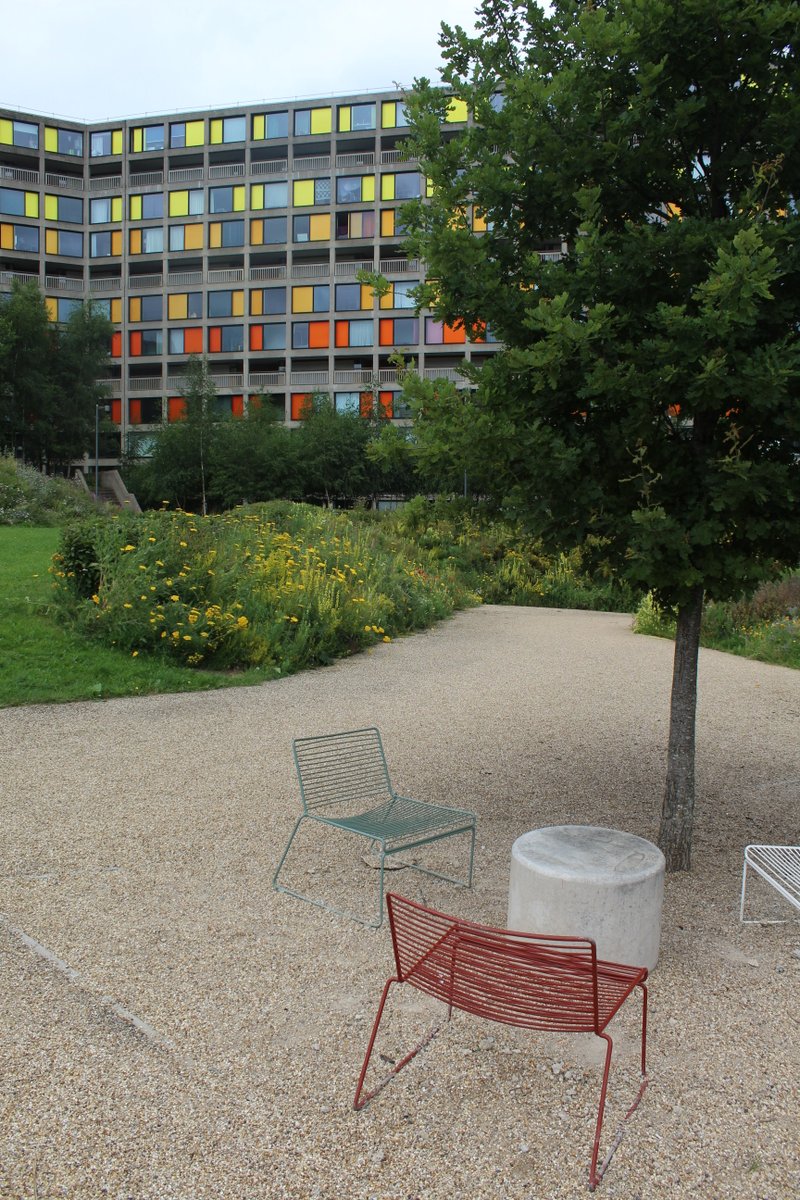 Meadows matching the architecture! It must be Sheffield! Parkhill Flats  <a href="/urban_splash/">Urban Splash</a> <a href="/PictorialMeadow/">Pictorial Meadows</a> pictorialmeadows.co.uk/case_studies/p…