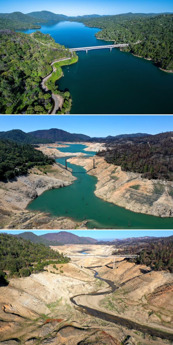 BradBeauregardJ's tweet image. Lake Oroville in California. 

This is not normal. We need drastic climate action.