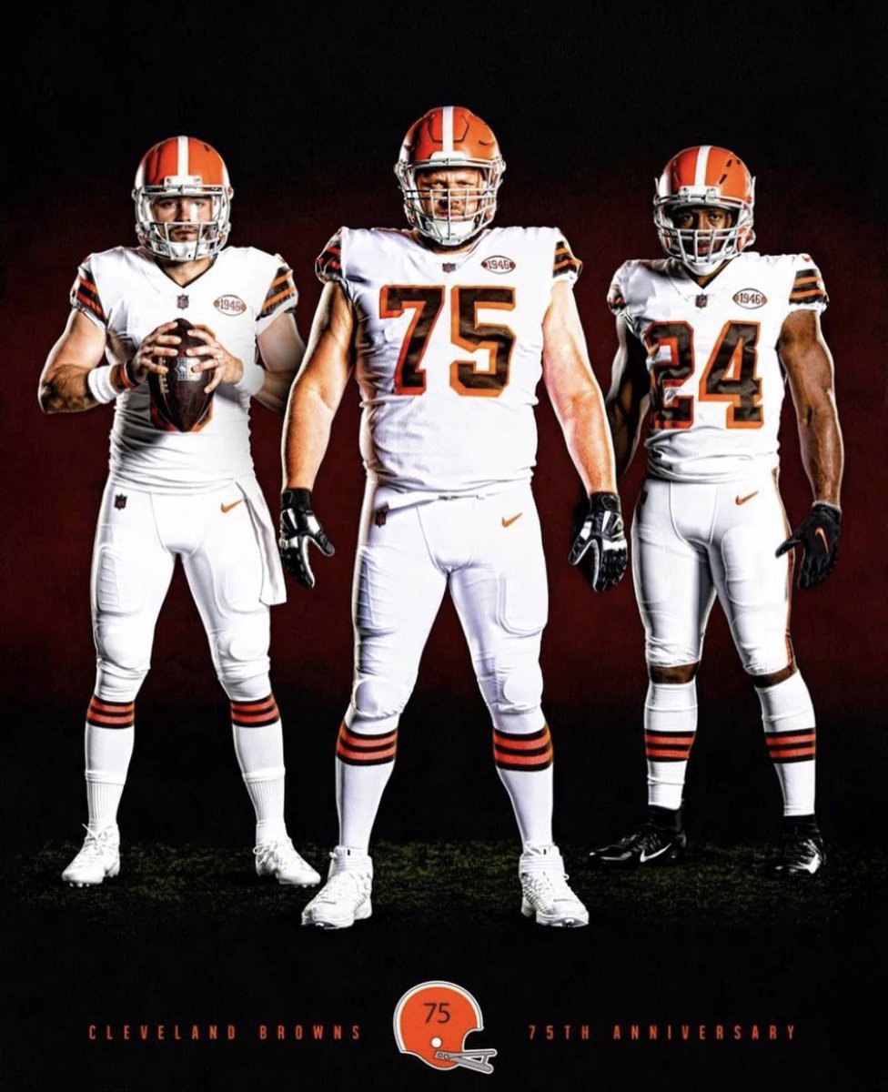 UNISWAG's tweet photo. The @Browns introduce their 1946 throwback uniform as part of their season-long 75th anniversary celebration.

#uniswag https://t.co/3kGgN8pfvP