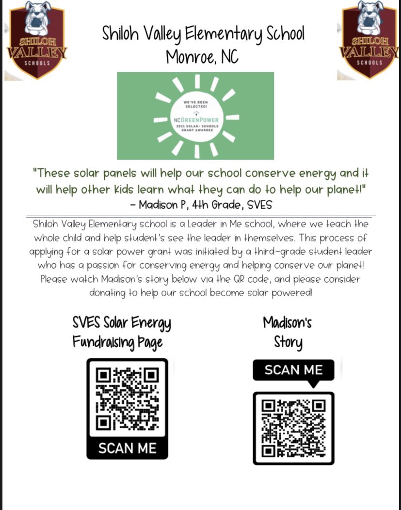 mrs_khorne's tweet photo. Today is the day! Come see us at Solar Shine Car Wash in Monroe to #helpourschool! @NCGP @ShilohValElem @UCPSNC @ShilohValleyPTA #svesgoessolar https://t.co/lbRIaYjZNe