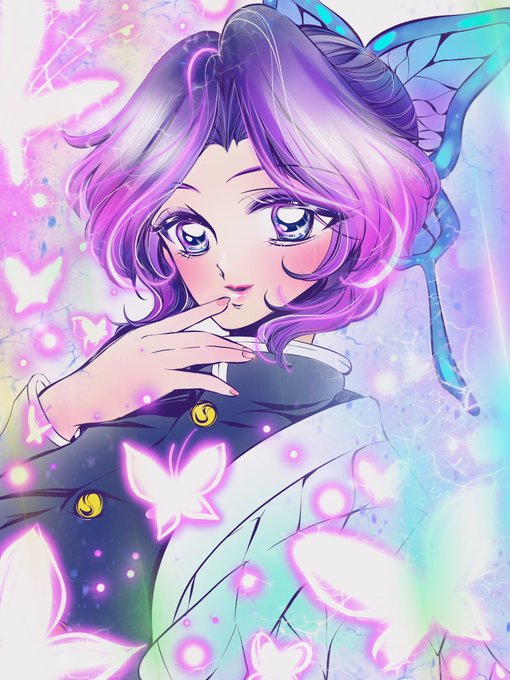 利紗さんがTwitterに投稿した胡蝶しのぶ(鬼滅の刃)のイラスト。