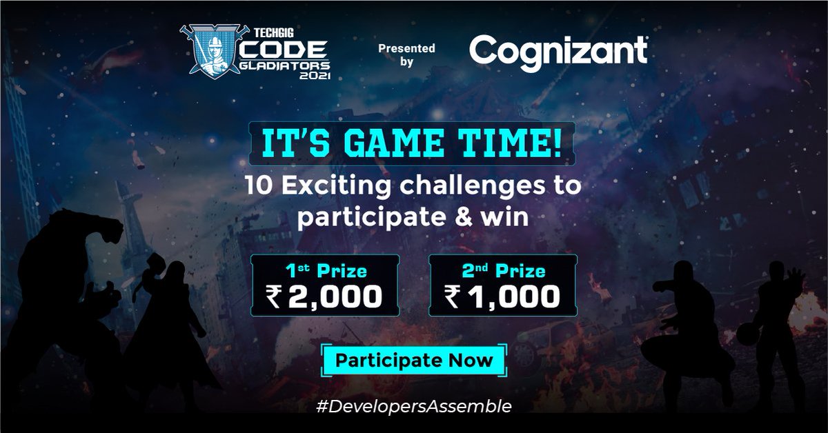 techgigdotcom's tweet image. Yes, you heard it right. It&apos;s game time!
Take out few minutes to participate in the fun tech-based quiz and stand a chance to win exciting prizes.
Check out the game rules here: bit.ly/3y2xthX

#TechGig #CodeGladiators2021 #CodeLikeAPro #DevelopersAssemble #TechCommunity