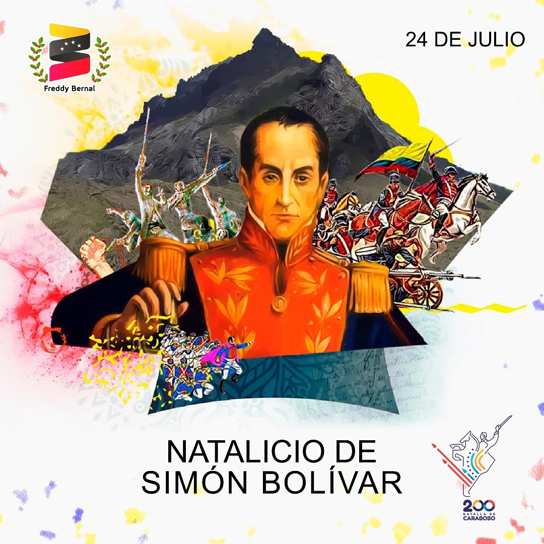 Celebramos los 238 años del natalicio del Padre de la Patria Grande, Simón Bolívar. Hoy tus hijos e hijas nos llenamos de la fuerza de tu espíritu indomable y nos comprometemos en mantener la Patria como la soñaste, libre, independiente y soberana. ¡Viva Bolívar! ¡Viva la Patria!