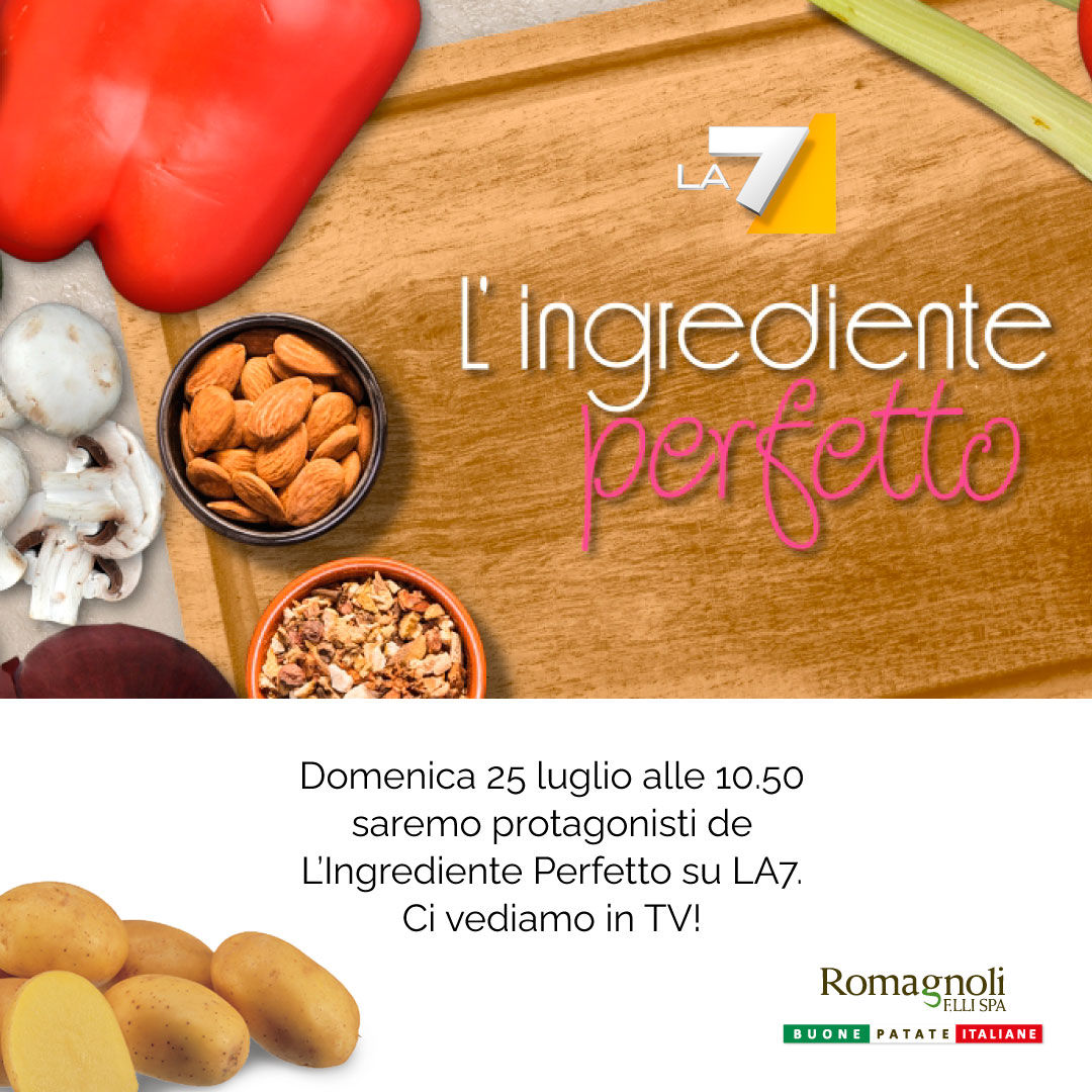 Vi aspettiamo domani a #LingredientePerfetto su @la7 insieme a #robertacapua  per portarvi alla scoperta della nostra azienda e presentare uno dei fiori all'occhiello delle nostre varietà pataticole, Constance #RomagnoliPatate