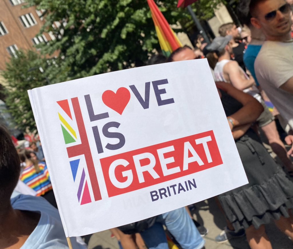 These are being handed out by the British Embassy, at #BudapestPride. The British Ambassador, Peter Fox, is here on the March