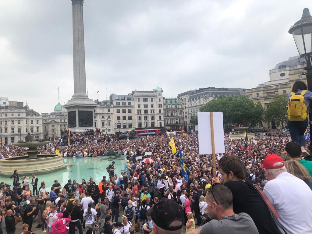 BreesAnna's tweet image. Verified footage from today at Trafalgar Square #londonprotest. Do you hear the people sing? youtu.be/1q82twrdr0U #londonprotest