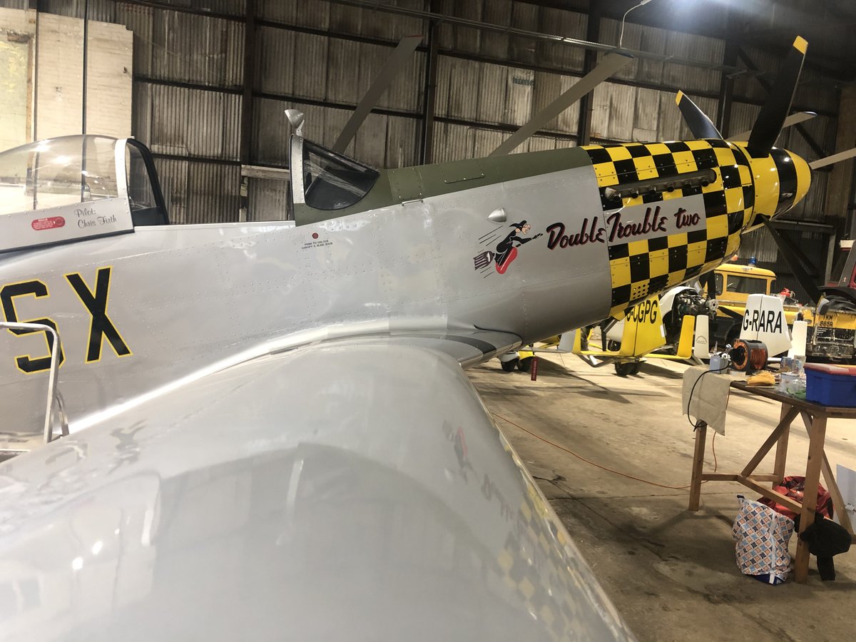 Aviatoradam's tweet photo. With a VFR return after departure not possible and all local IFR approaches below minima it's better to be on the ground and all that... Still popped into see Chris working on his T51 Mustang - first flight any day now. What a beauty!
#avgeek #t51 #mustang #laa #kitplane https://t.co/uqNqCN4Mvi