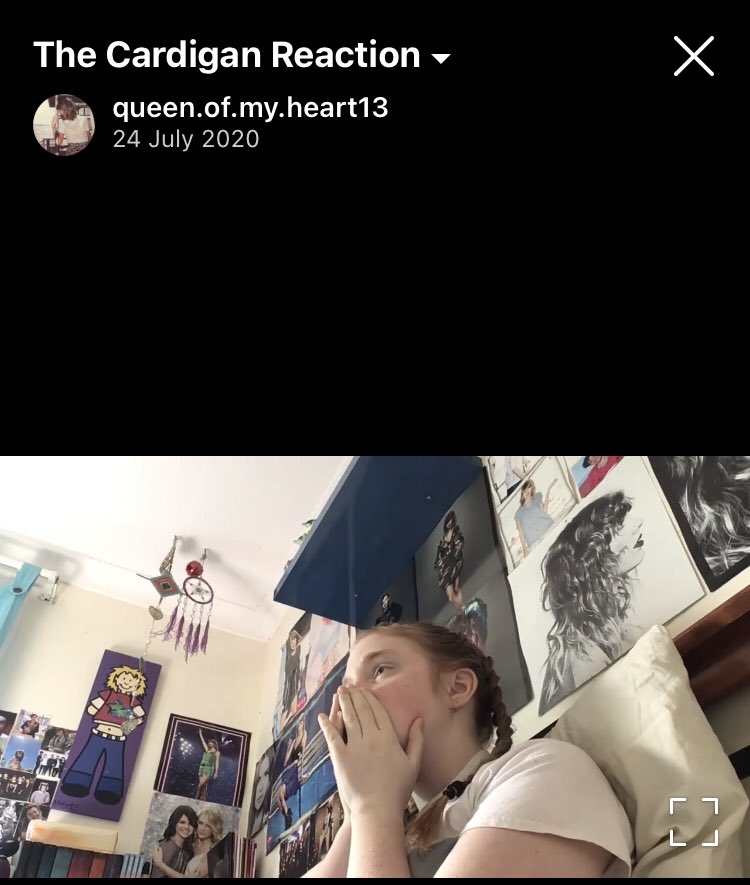 swiftameme1's tweet photo. @taylornation13 Here’s a screenshot from my reaction video last year! I was very excited if you couldn’t tell #1YearOfFolklore https://t.co/43GVySOsdd