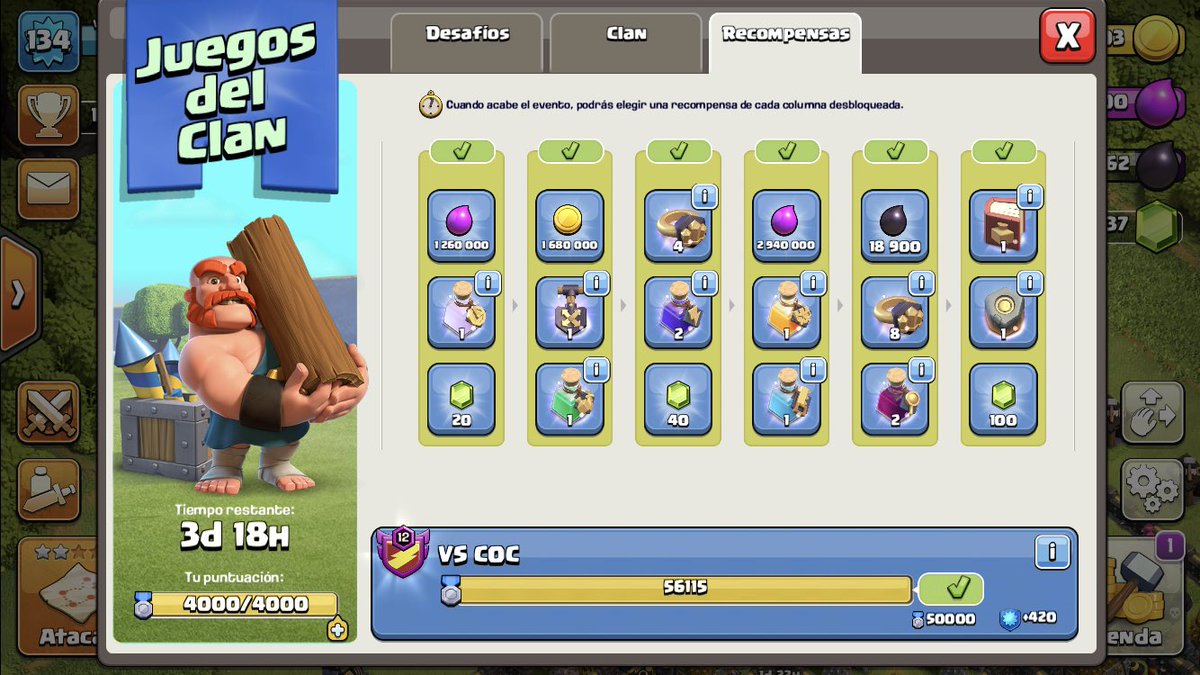 VSCOC1's tweet image. Que recompensas recogerás de los juegos del clan? 
Lo tenéis claro o hay alguna columna donde dudáis?