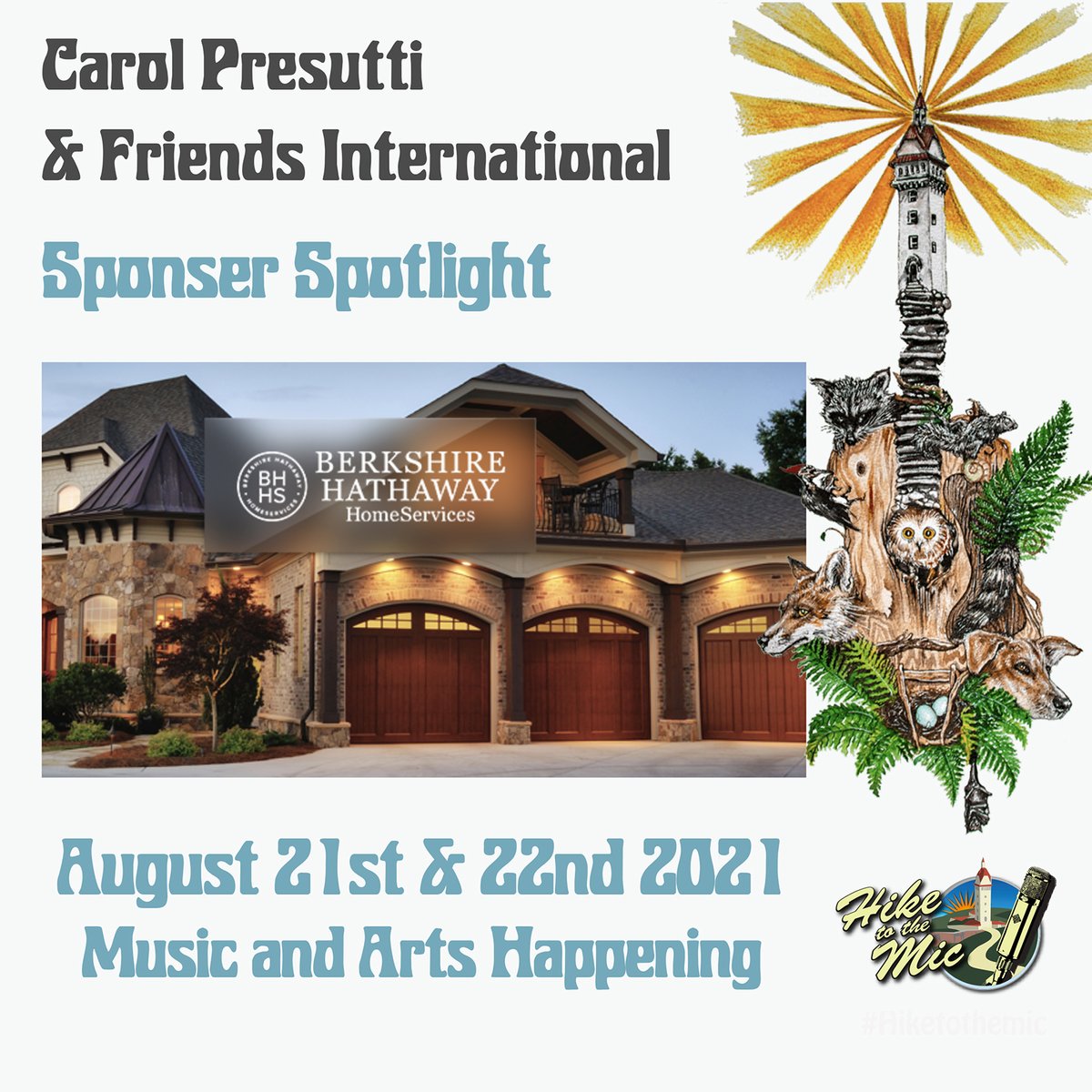 HeubleinTower's tweet photo. Sponsor spotlight -Carol Pressutti &amp; Friends International! Thank you to our sponsors for making this event possible! #hiketothemic #connecticut #music https://t.co/WRiN2st8Cg