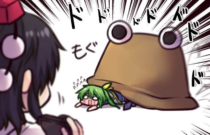 #深夜の真剣お絵描き60分一本勝負
文「何だか愉快な事になってますね」 