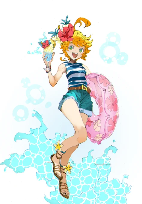 狩ネバのエマ描いてみました(趣味絵 