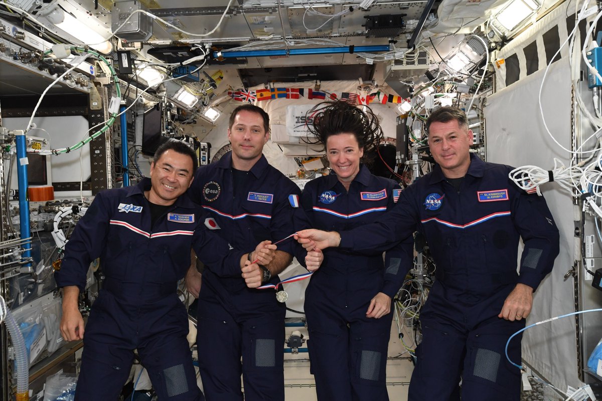 The very first Space <a href="/Olympics/">The Olympic Games</a>!!! For crew cohesion, we put together a friendly competition between the #Soyuz team and the #CrewDragon team. With sports specific to space, mind you 😀 flic.kr/p/2md3oTy #MissionAlpha